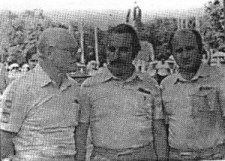 Слева направо: В. КОРОЕВ, Ю. ЖАДАН, Э. АЛИХАНОВ. Олимпиада, 1980 г.